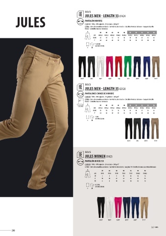 Pantalones Chinos De Hombre SOL'S JULES MEN - LENGTH 35 Sols